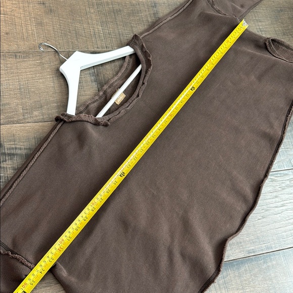 NWT FREE PEOPLE New Haven Pullover Brown Distressed Sweatshirt SIZE M - Picture 10 of 12